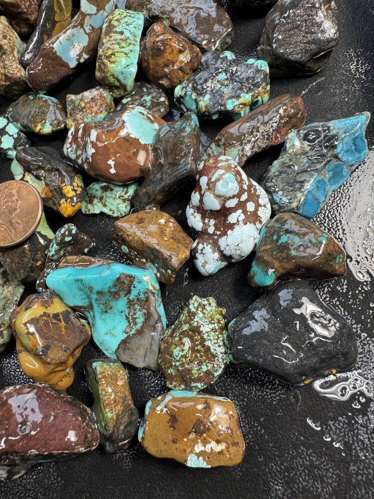 One Pound stabilized Turquoise small nuggets assorted mine free shipping