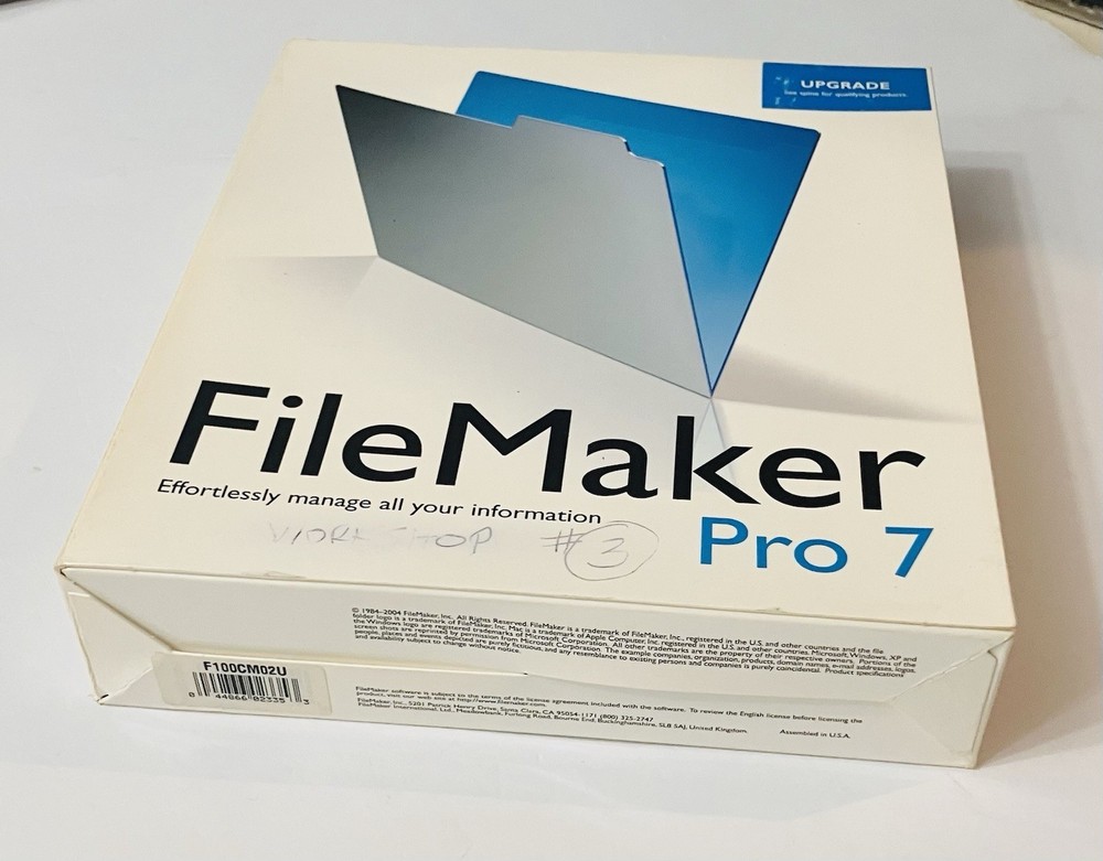 FileMaker Pro 7 Upgrade Retail Box 2004 Mac/Win Multilingual Complete