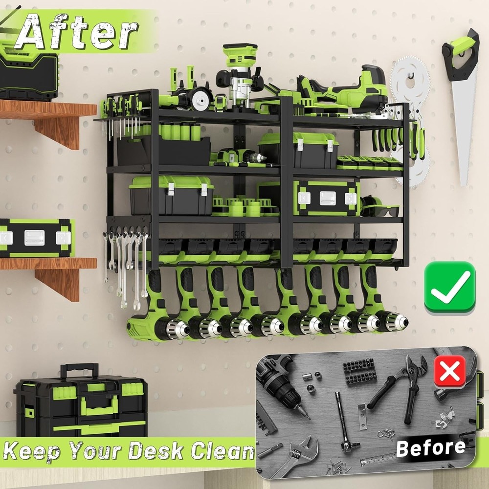 Heavy Duty Power Tool Organizer Wall Mount