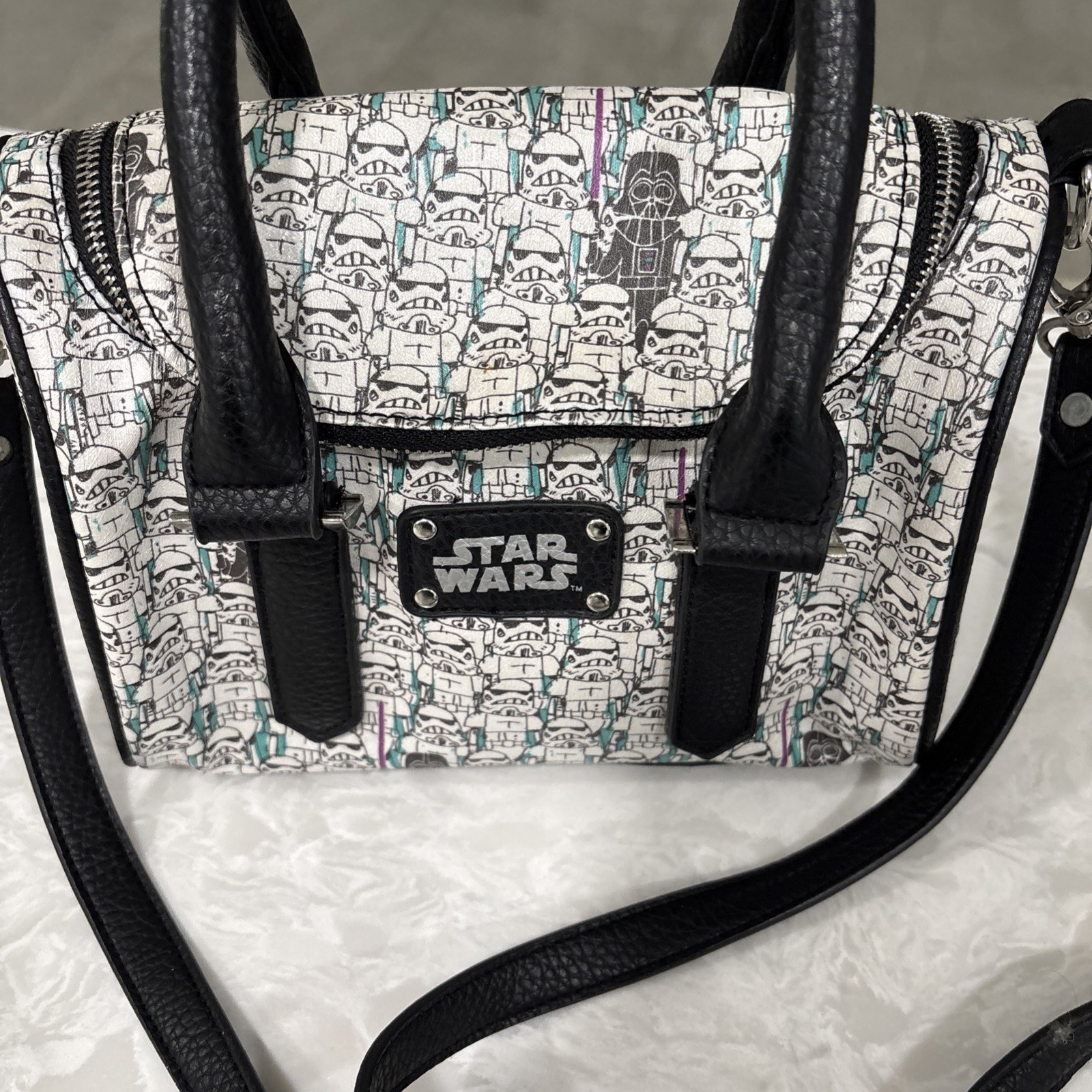 Star Wars Stormtroopers Darth Vader Print Handbag Bioworld Lucas Films Retired