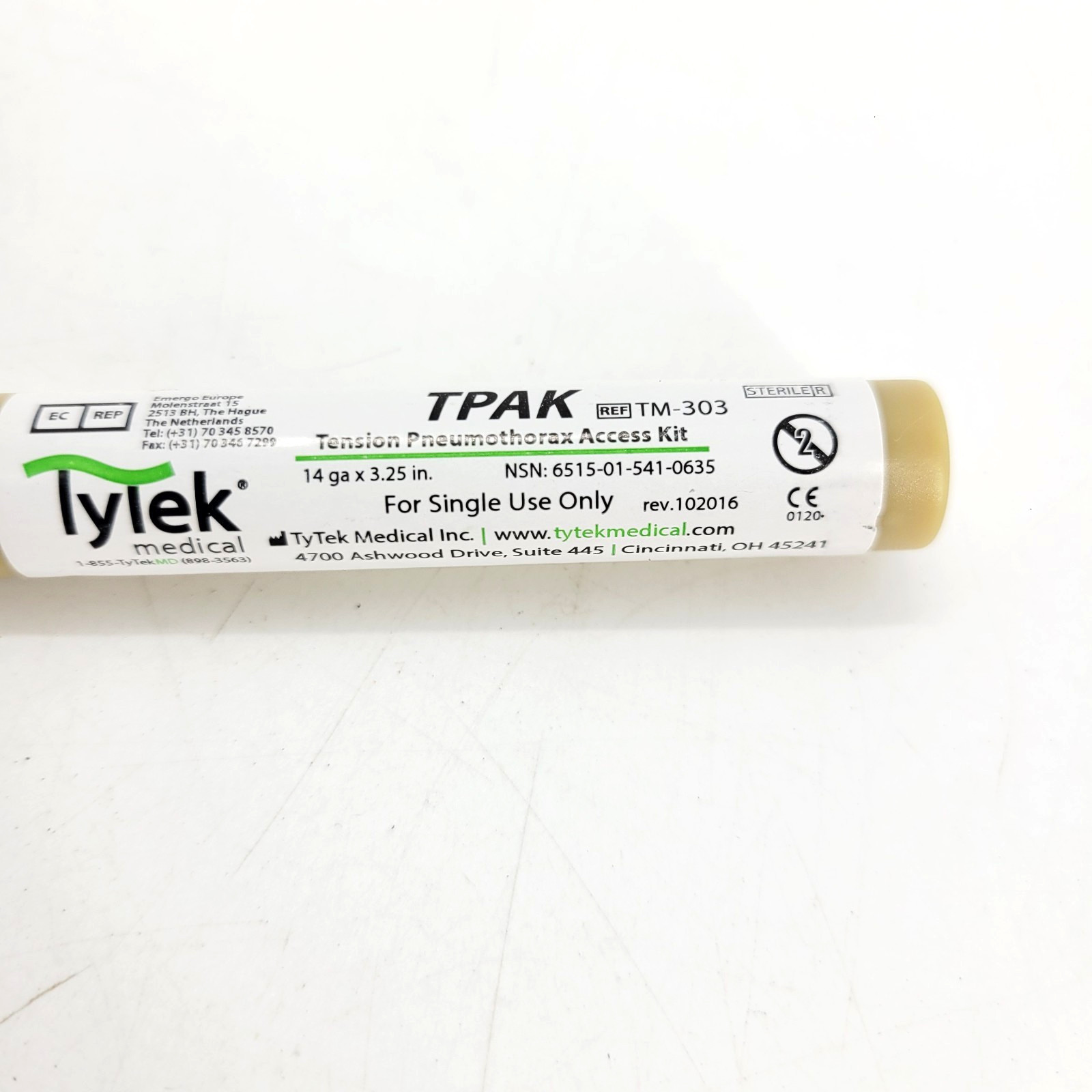 2 x TyTek TPAK Decompression Needle 14ga x 3.25" Expire 04/2025
