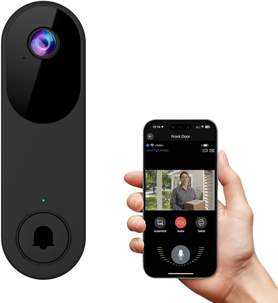 Smart Wireless Doorbell Camera with Live Streaming & Encrypted Cloud Storage