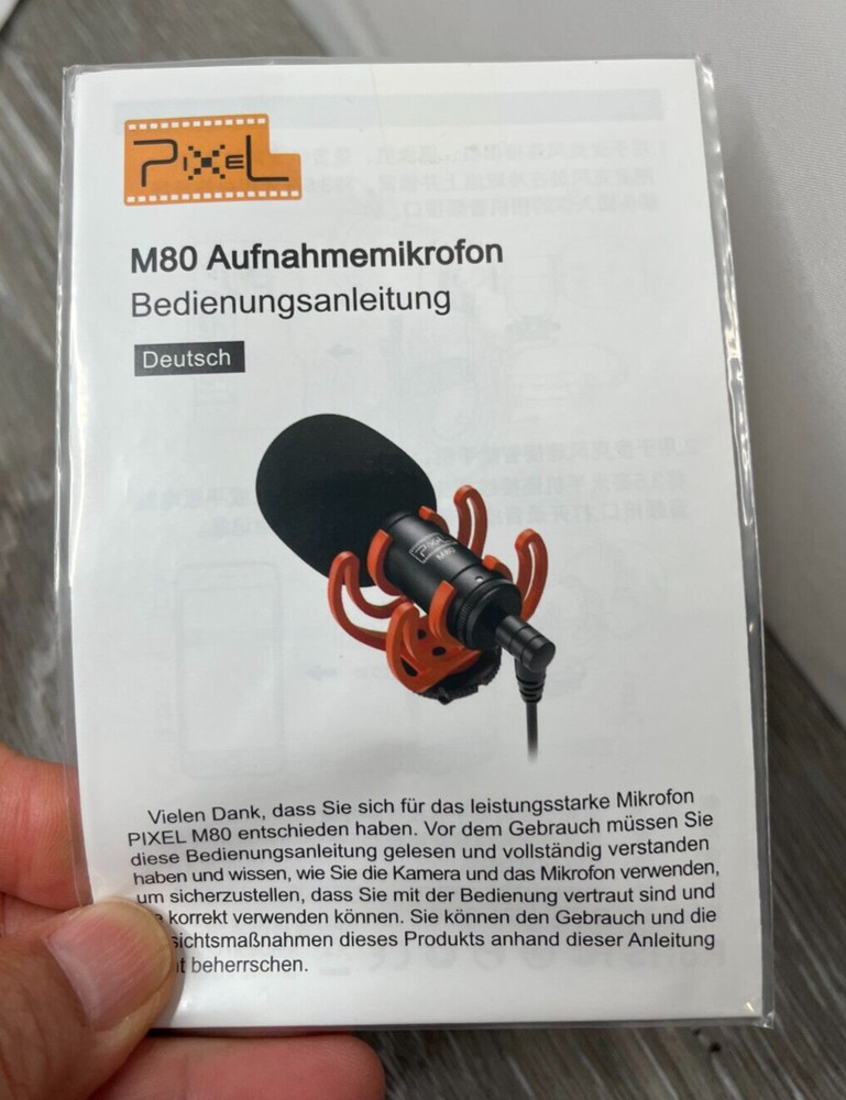 Pixel M80 Microphone Kit w/Shock Mount for Vlogging/Videography Live Stream