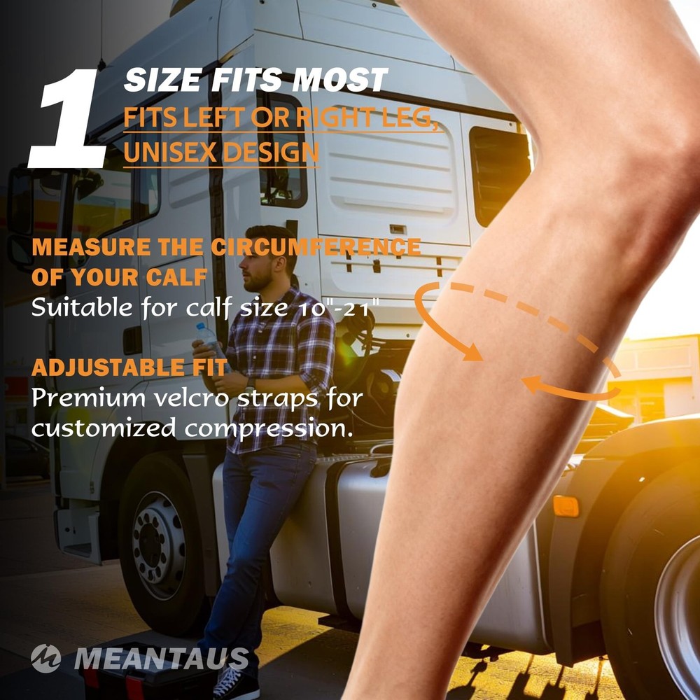 Calf Support Brace – Adjustable Leg Compression Wrap with Dual Support Pad