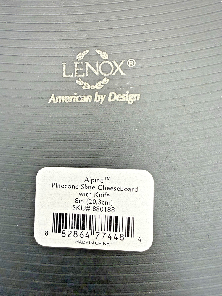 LENOX Alpine Pinecone Slate Cheeseboard 8" Serving Tray-Missing Knife