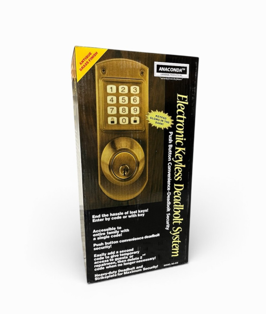 Electronic Keyless Deadbolt System - Antique Brass