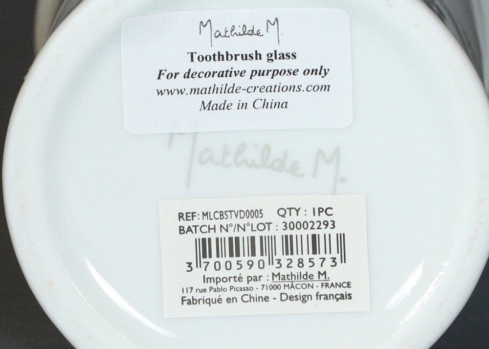 MATHILDE M. WHITE CERAMIC TOOTHBRUSH GLASS #2
