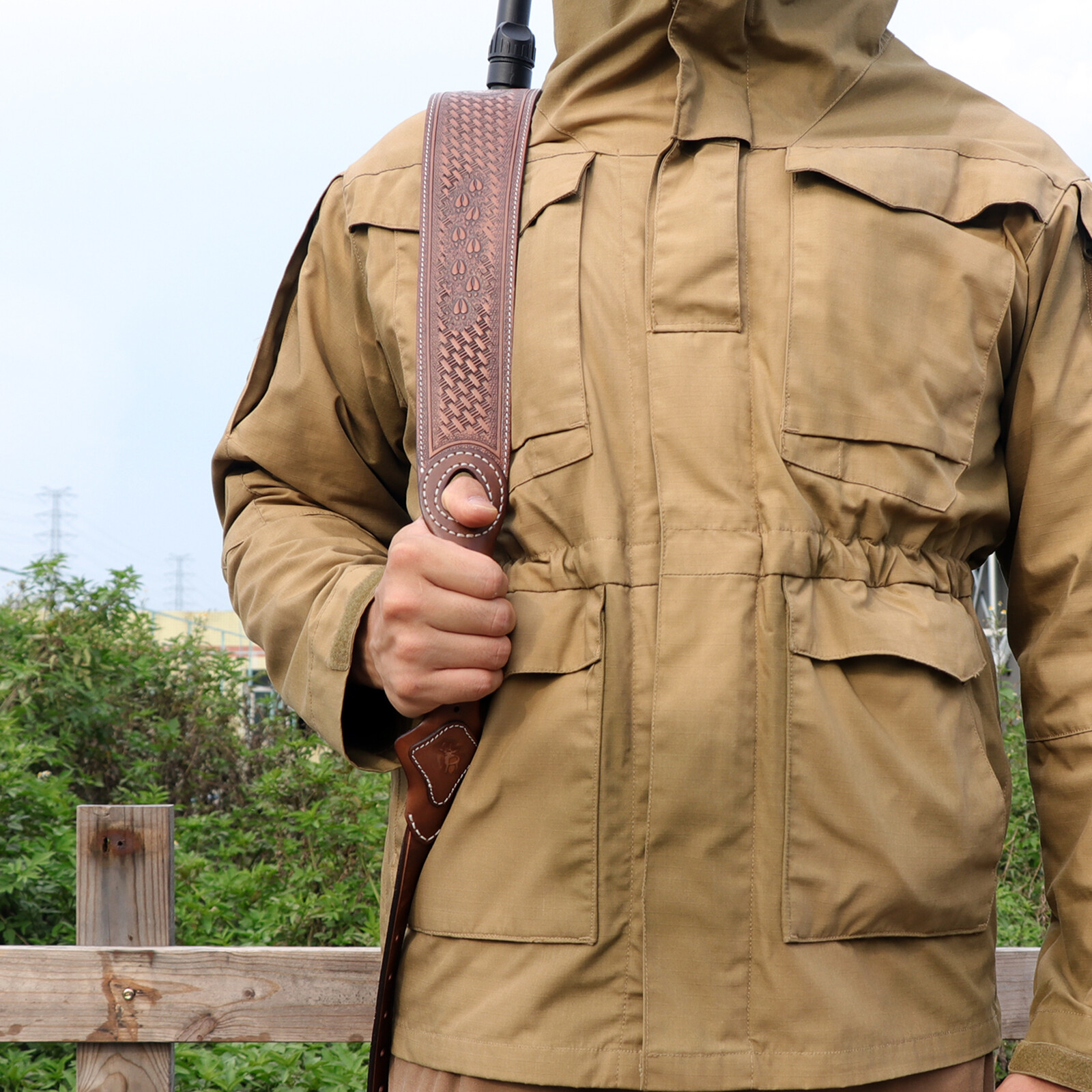 Tourbon Vintage Leather Rifle Sling Gun Carrying Strap Shooting Rest Adjustable