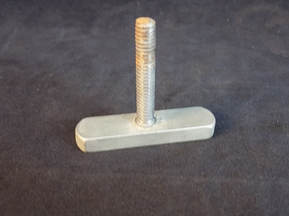 THREADED T HANDLE 1/4" Threaded Shaft T Shape 2" Long Base 1 3/4" T Solid Steel