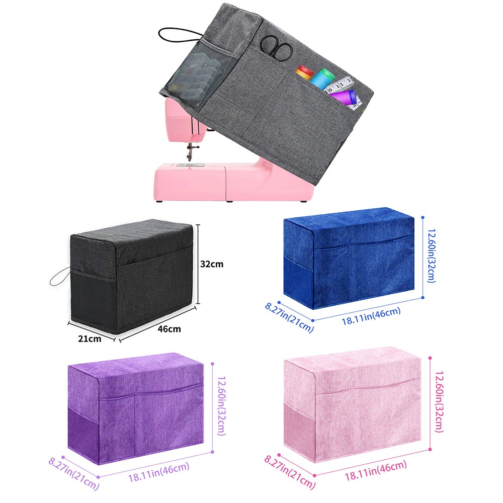 Polyester Dust Cover Sewing Tool Storage Case w/ Pocket Sewing Machine Accessory