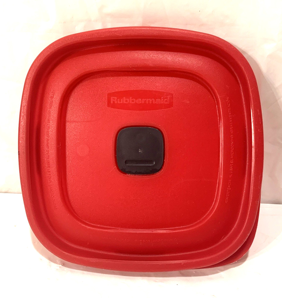 Rubbermaid Vented Replacement Lid #2D85 ~ 6 1/2" Square (6” Container) ~ Red