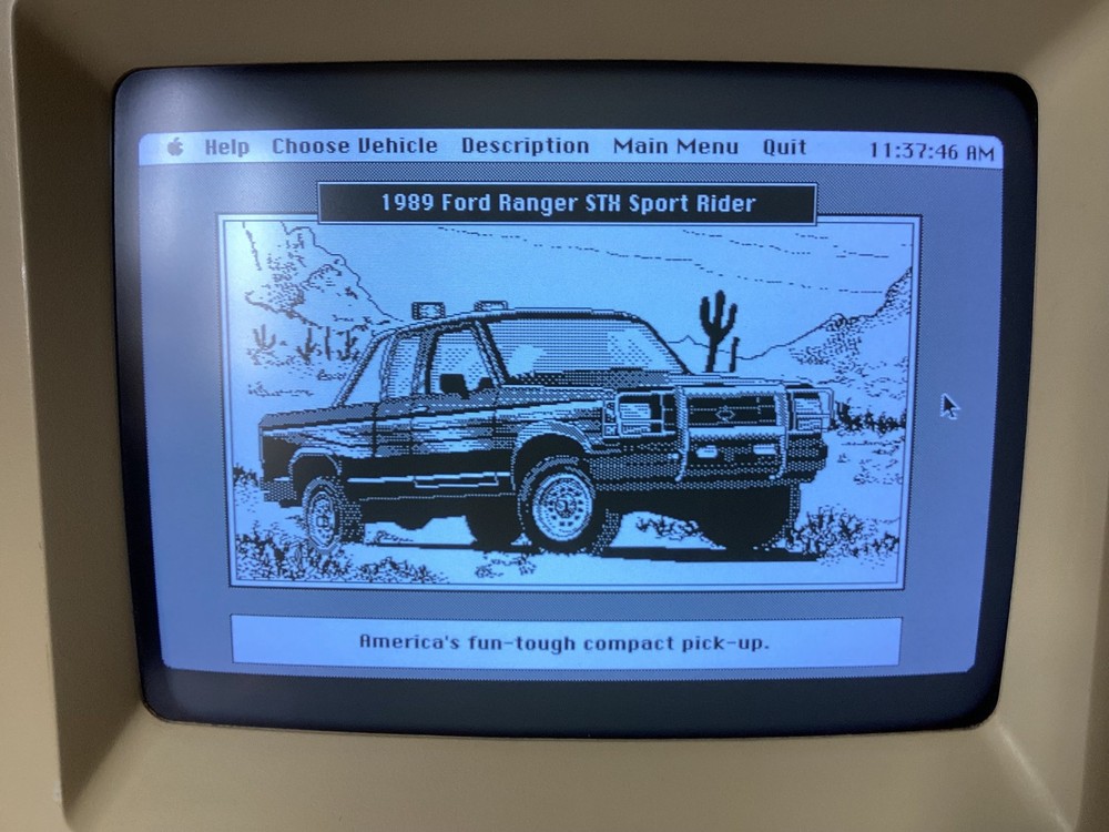 Vintage Macintosh Mac Program 1989 FORD SIMULATOR 800K Disk 512 Plus SE Classic!