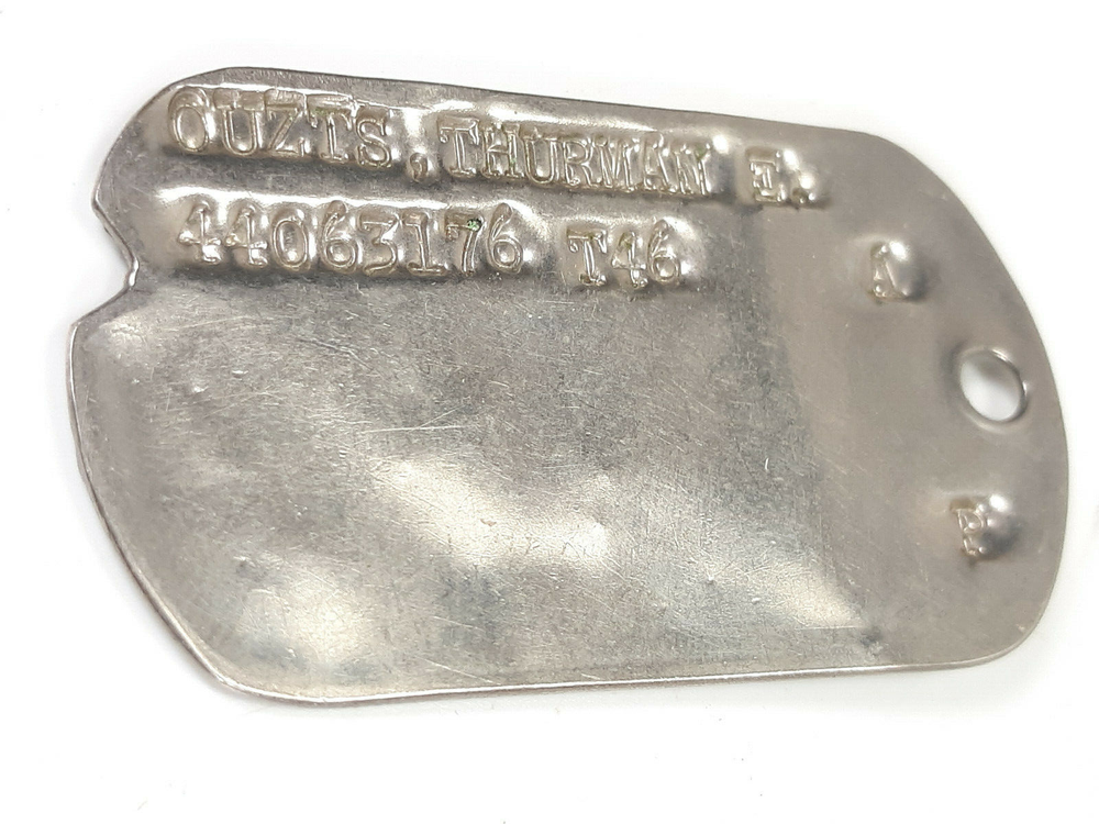 WWII United States Army Dog Tag Thurman E. Ouzts
