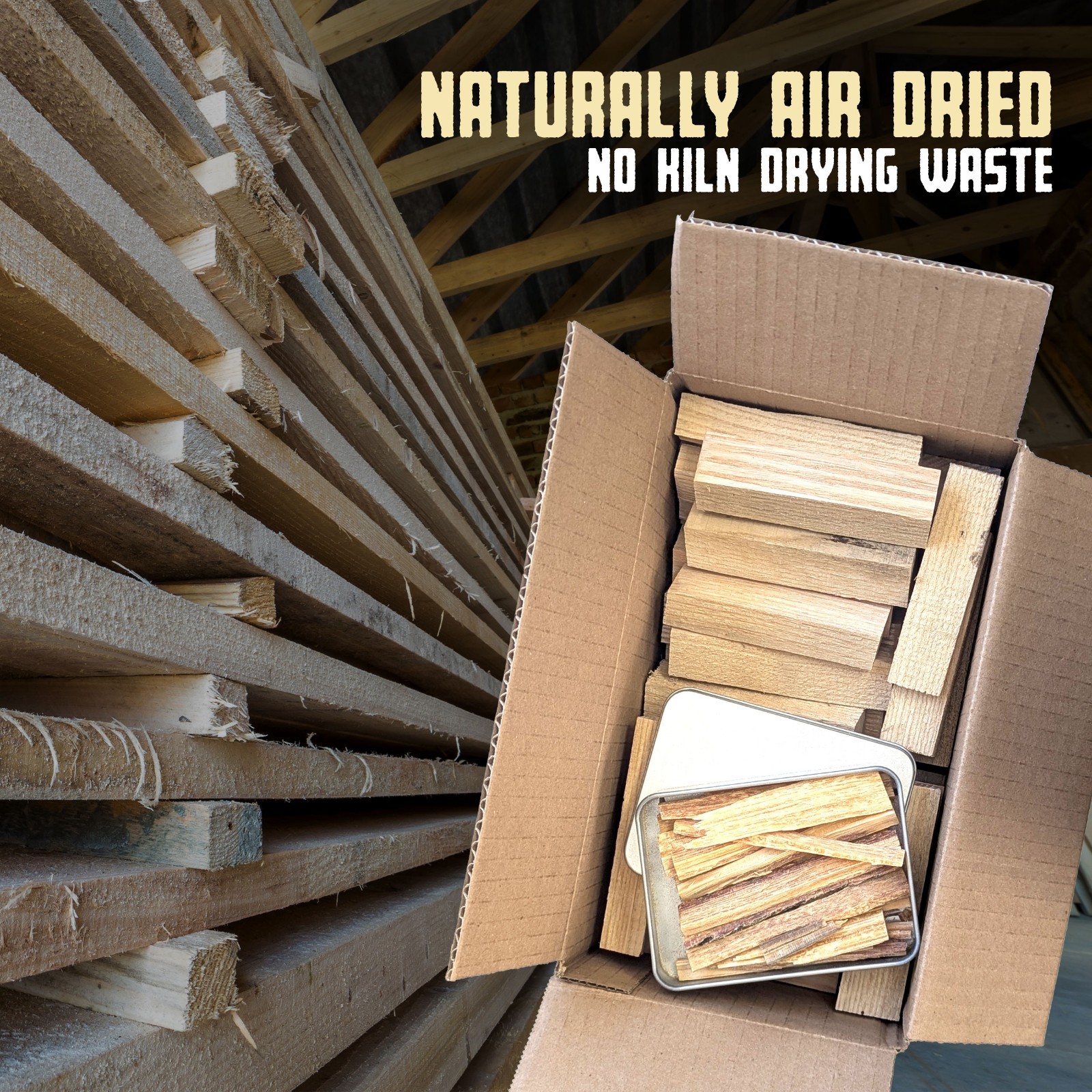 Mini Firewood & Fatwood - 100% Ash Hardwood - 4in Lengths - 5Lbs