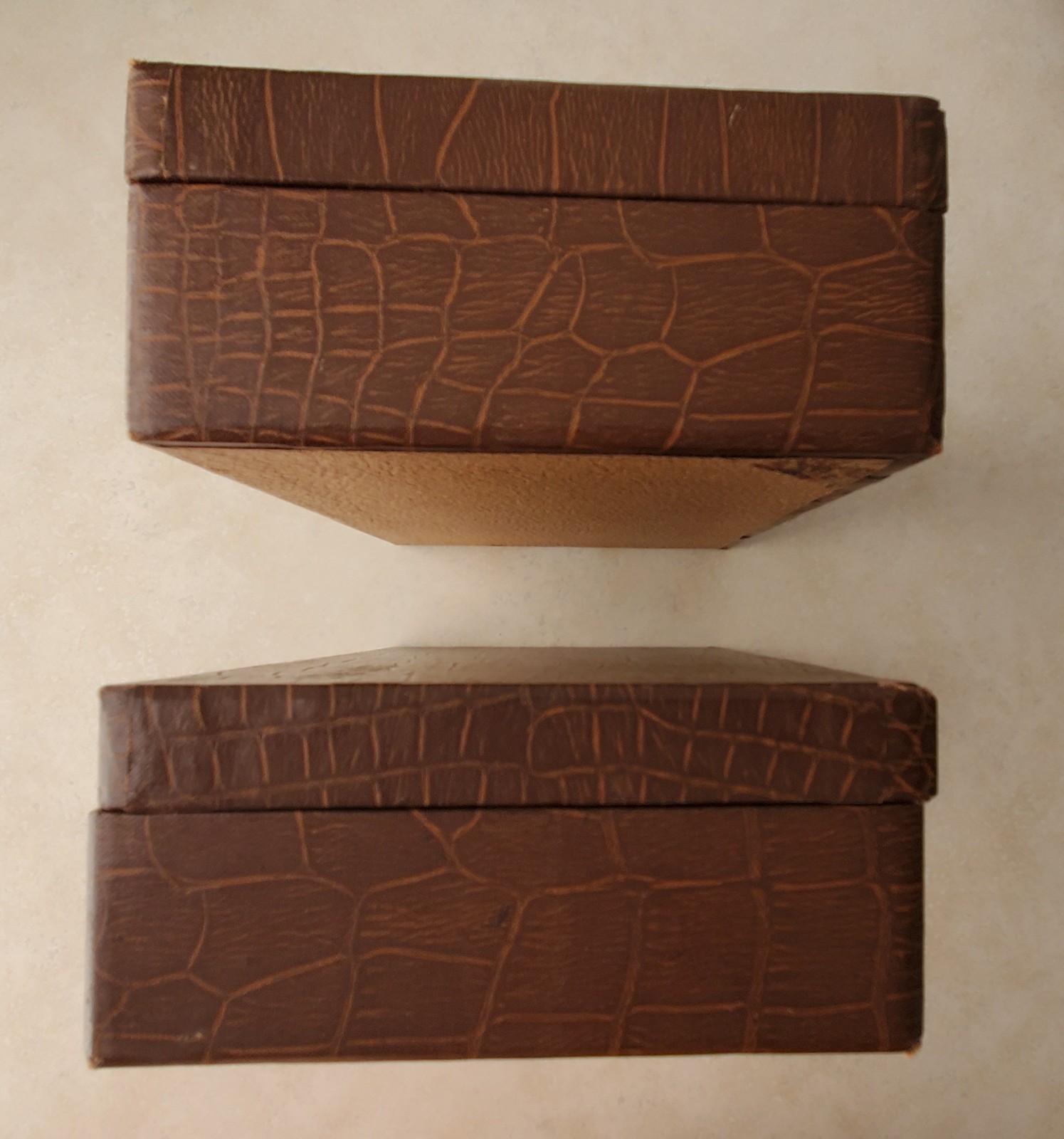 2 Vintage 1950s 35mm Slide File Cases Boxes storage 10 x 6 x 2.75 100 slides ea