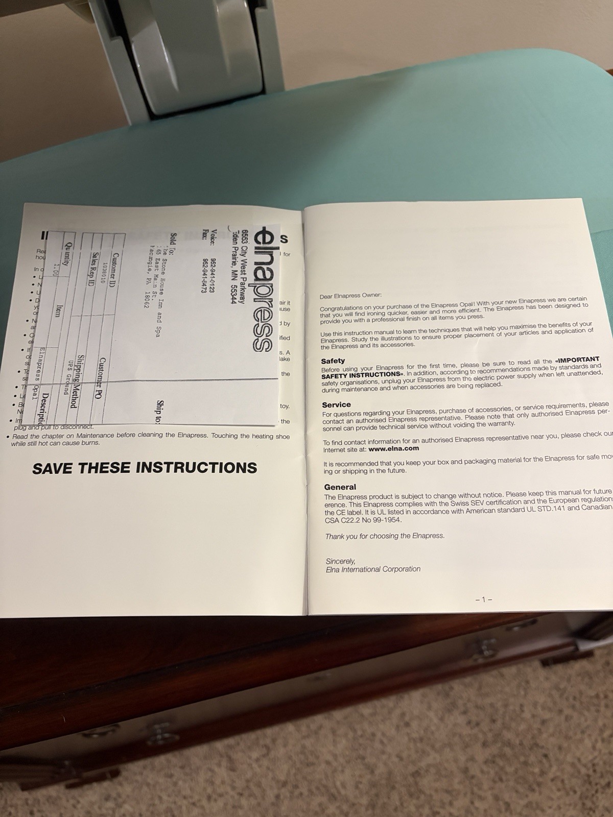 Elnapress Opal Professional Finish Swiss Ironing/Presser in Very Good Condition