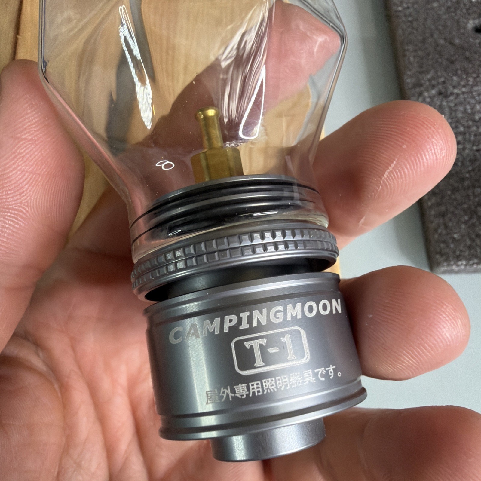 CAMPINGMOON Camping Gas Lantern with Wooden Lantern Case T-1