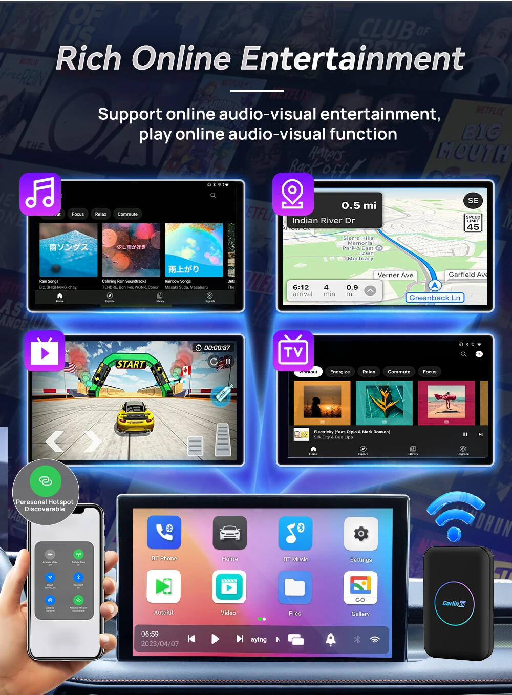 2024 CarlinKit Car Android Smart TV Ai Box Wireless CarPlay Android Auto Adapter