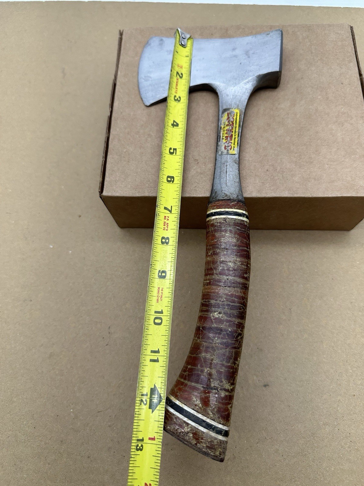 Vintage Estwing Sportsman'S Axe 13" Camping Hatchet USA Steel Leather Handle