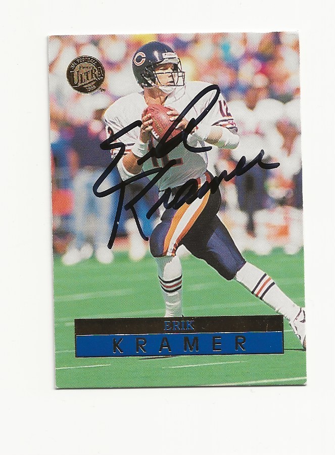 ERIK     KRAMER     BEARS      AUTOGRAPHED    CARD