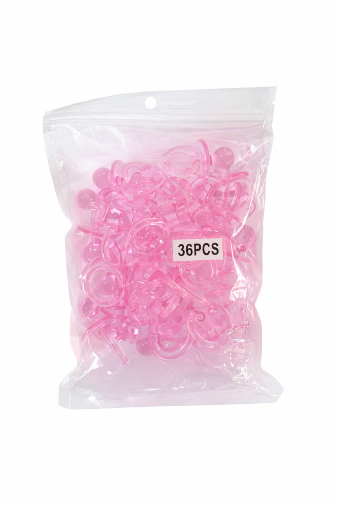TRANSLUCENT PINK PACIFIERS (plastic) 36 ct, 2.5''