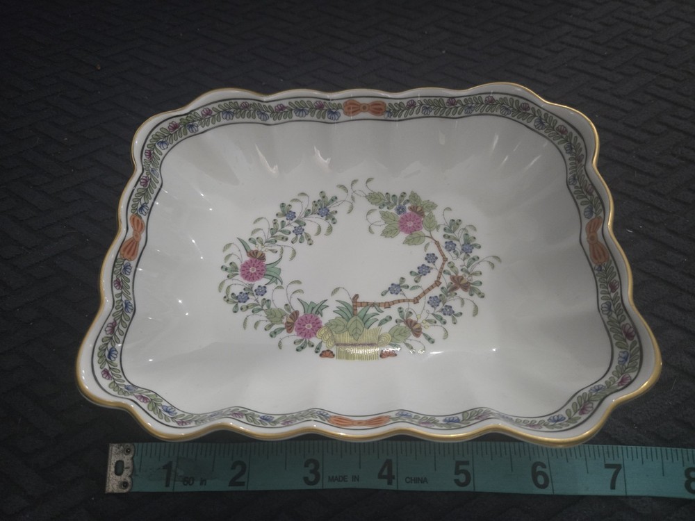 Vintage Herend Indian Basket Small Rectangular Tray