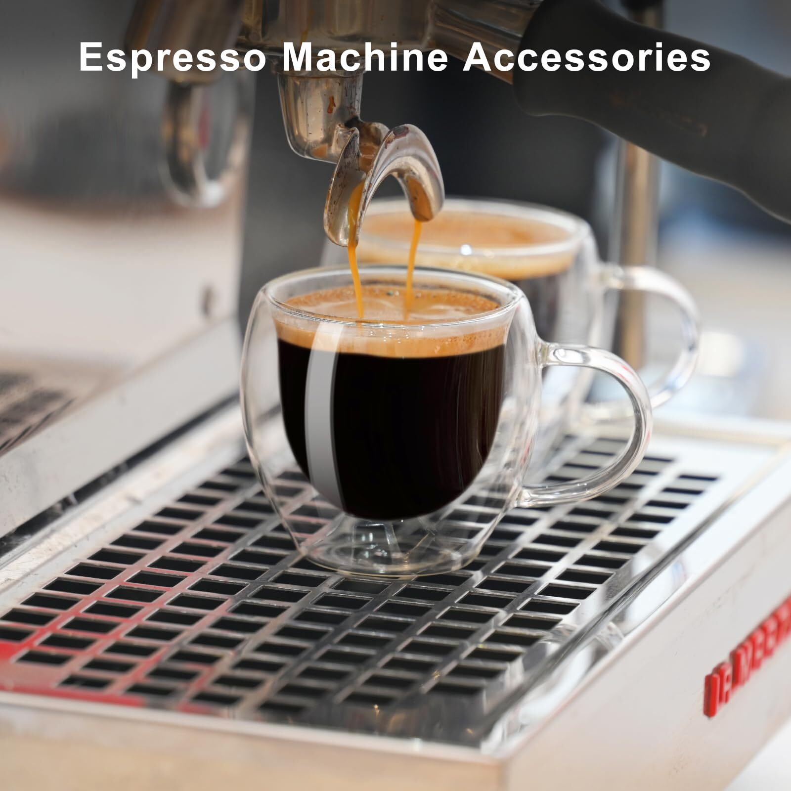 Double Walled Espresso Shot Glass with Handle Set of 2 Espresso Cups