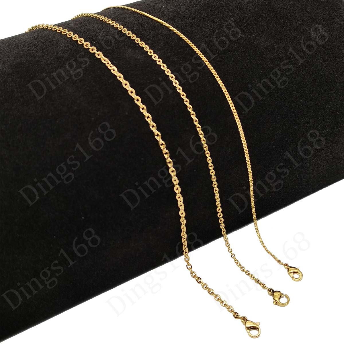 18K Yellow Gold Filled 1mm/2mm/2.4mm 16/18/20/22" 24" Cable Chain Necklace L146G
