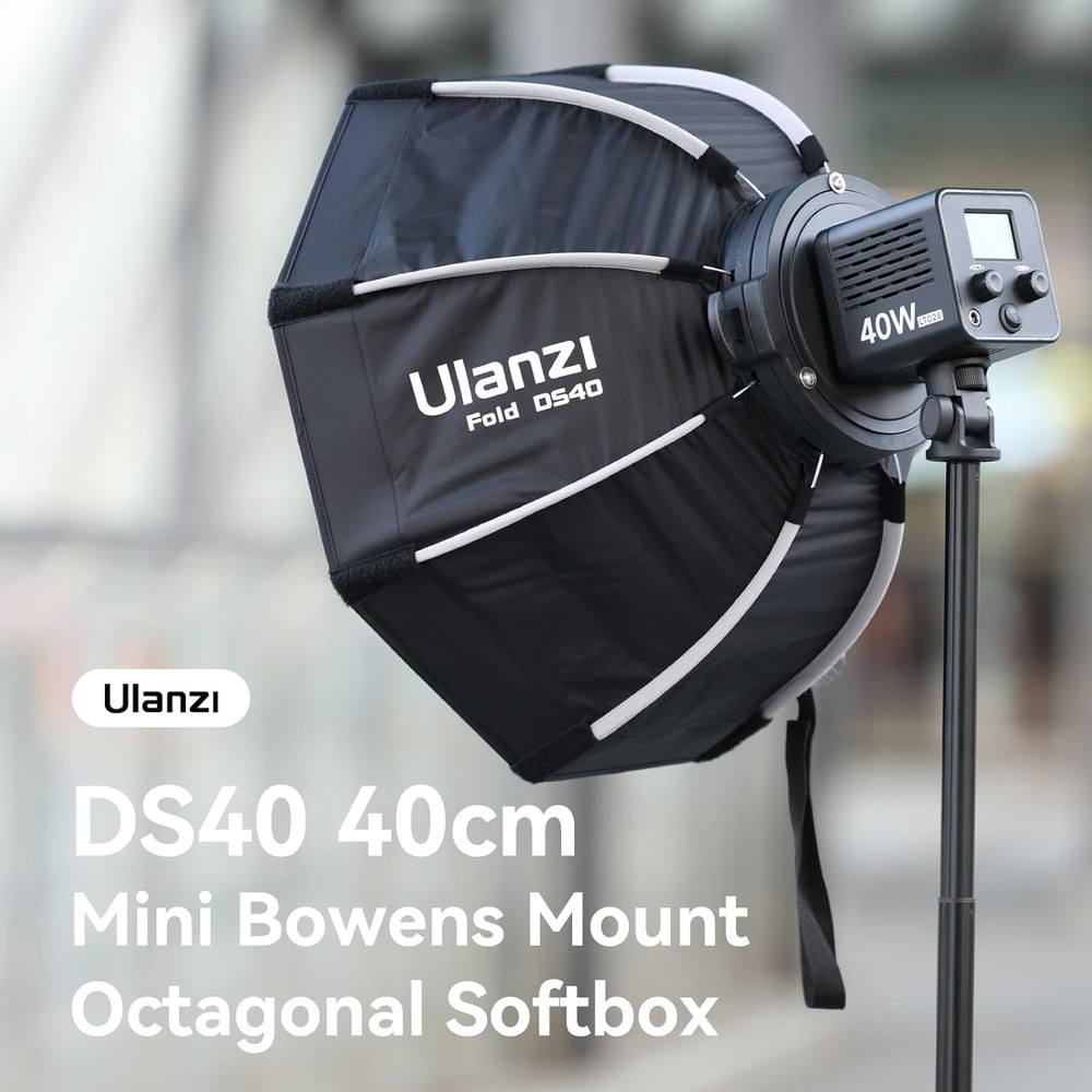 Ulanzi 40CM Mini Bowens Mount Octagon Softbox Octagonal Speedlite, Studio Flash