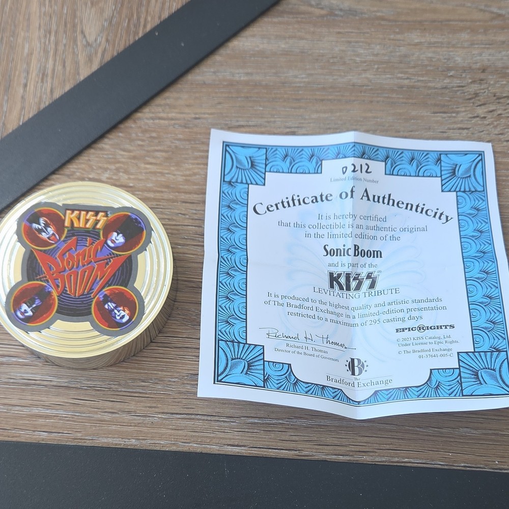 KISS Sonic Boom Levitating Tribute Limited Edition Collectible w/ Certificate