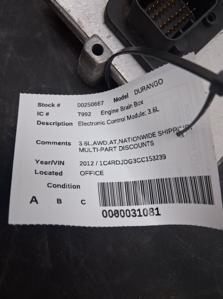 DODGE DURANGO Engine Brain Box Electronic Control Module