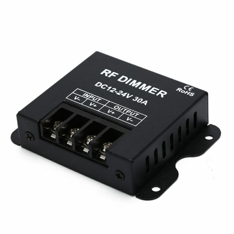 30A RF LED Dimmer Wireless Brightness 3 Keys Remote Controller DC 12V 24V