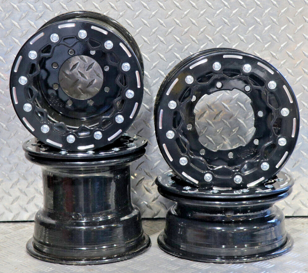 HONDA YAMAHA BANSHEE RAPTOR YFZ TRX BEADLOCKS ATV FRONT REAR BLACK BLACK