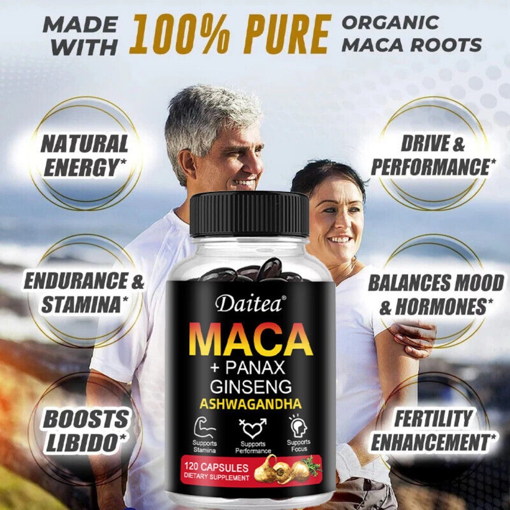 Maca Extract - 10000mg- 120 Capsules - Improve performance