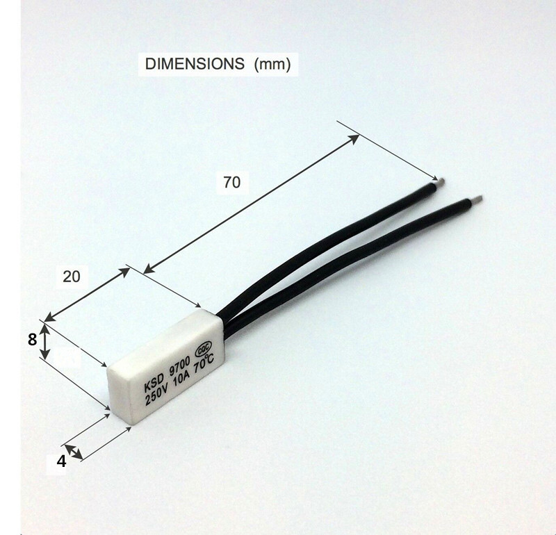 KSD9700 Plastic Temperature Switch Thermostat Thermal Protector, Closed or Open