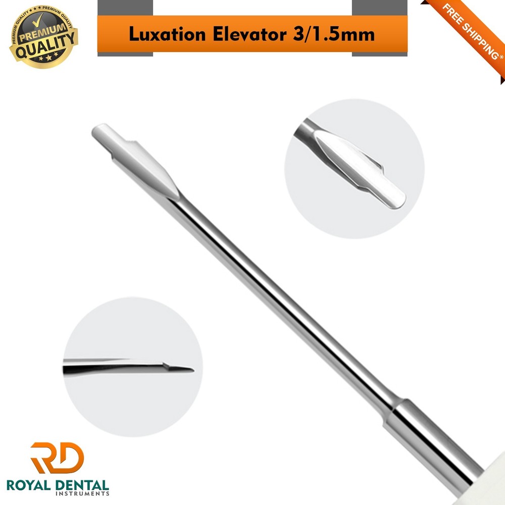 Dental Luxating Root Tip Extraction Elevator Plastic Handle 3/1.5mm Straight