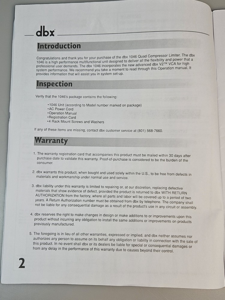 dbx 1046 Quad Compressor/Limiter