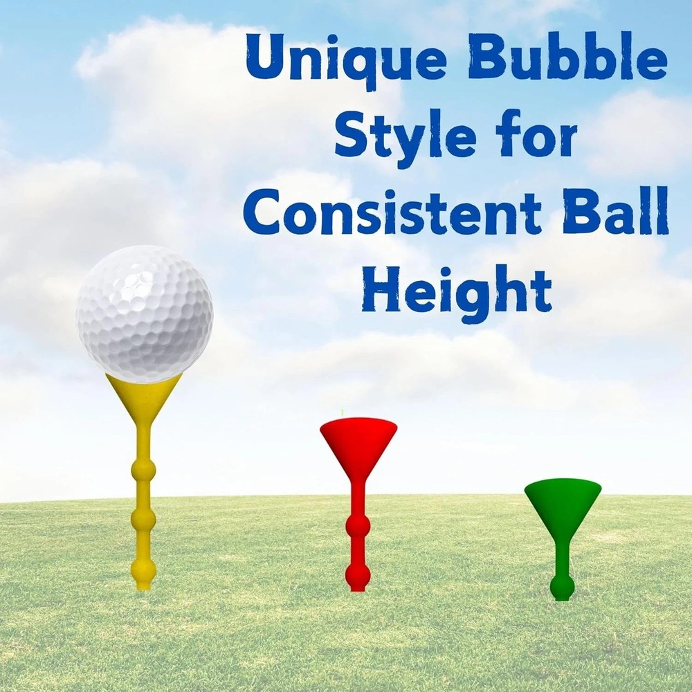 Golf Tee's 25 Pack Plastic Bubble Tee's UNBREAKABLE