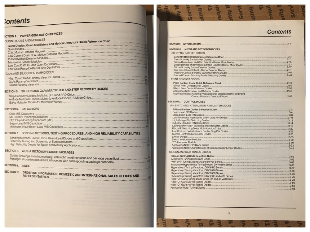 Alpha Semiconductors Specifications, Application Notes, Packages 1985 Diodes cap