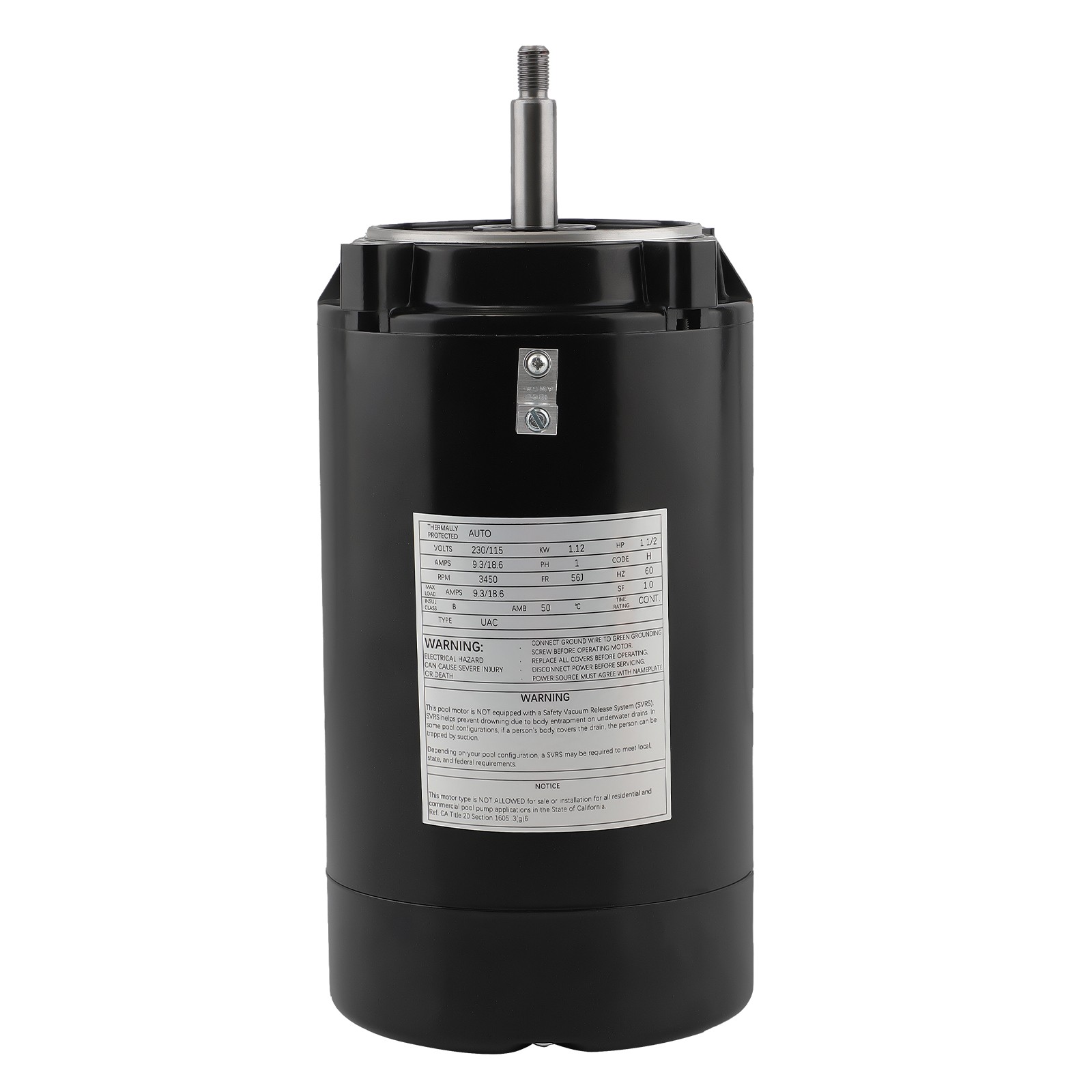 Swimming Pool Pump Motor For Century Hayward Dura-Glas UST1152 1.5 HP 115/230V