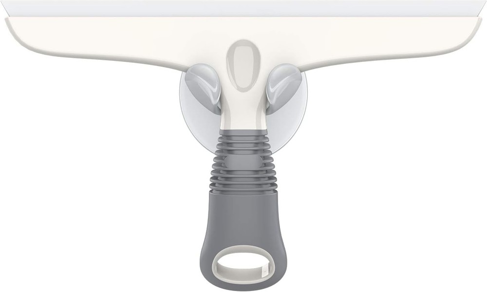 Multi-Purpose Silicon Squeegee, Suction Hook, 10 inch, White & Gray, 1 Pack