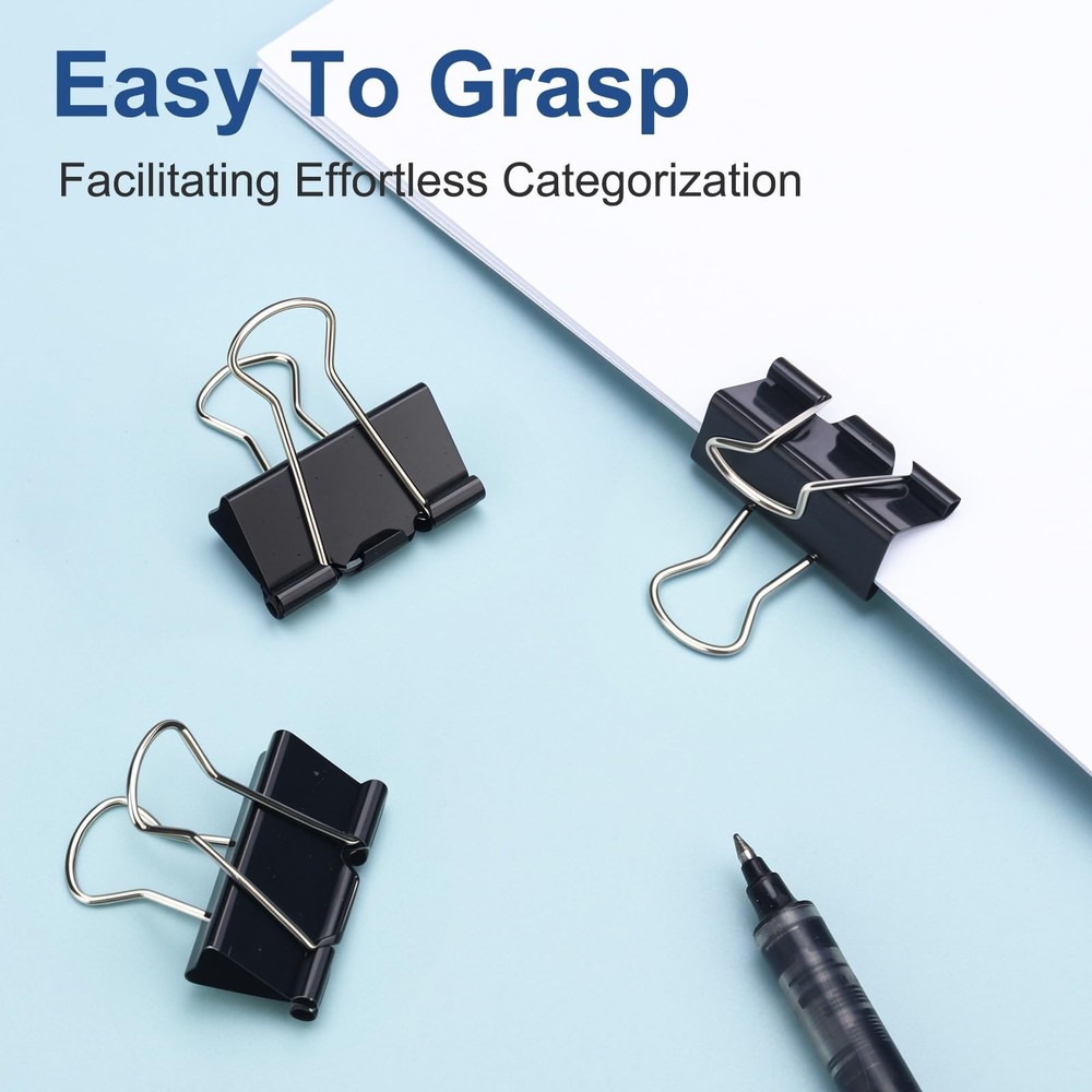 150 PCS Binder Clips Assorted Sizes, Extra Large Medium Small Sizes