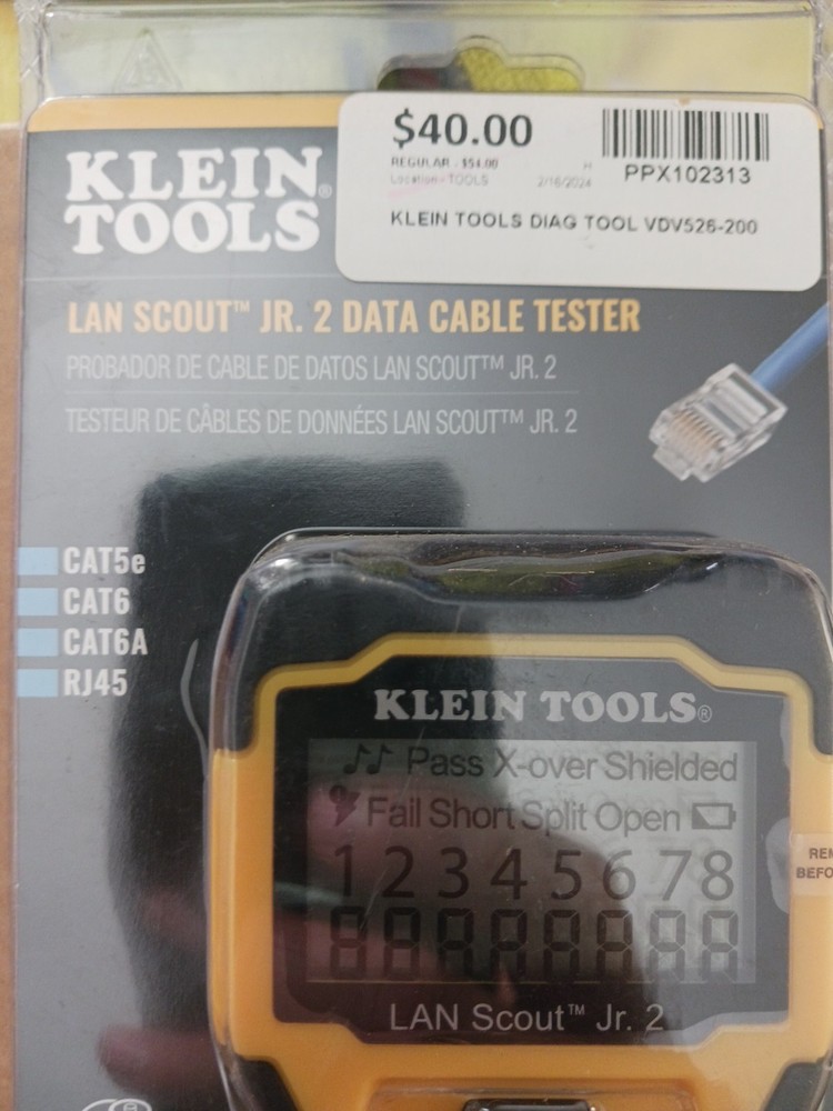 Klein Tools LAN Scout Jr. 2 Data Cable Tester VDV526-200 3544