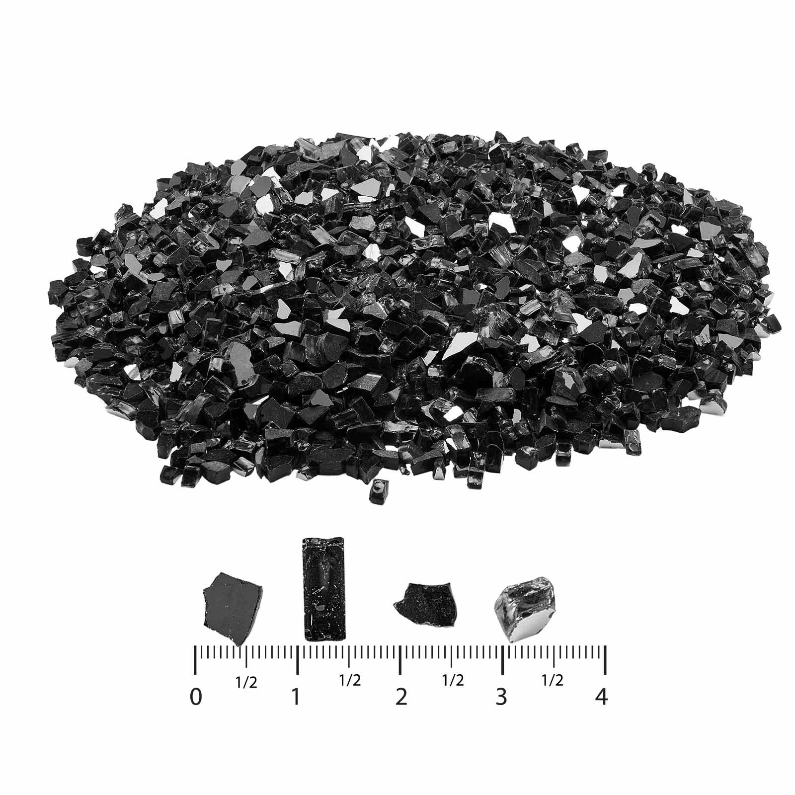 VEVOR 10 LBS Fire Glass 1/2-Inch Fireplace Glass Rocks for Fire Pit Table Black