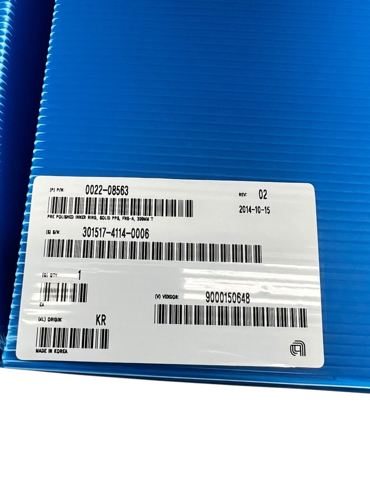AMAT APPLIED MATERIALS 0022-08563 PRE POLISHED INNER RING SOLID PP3 300MM