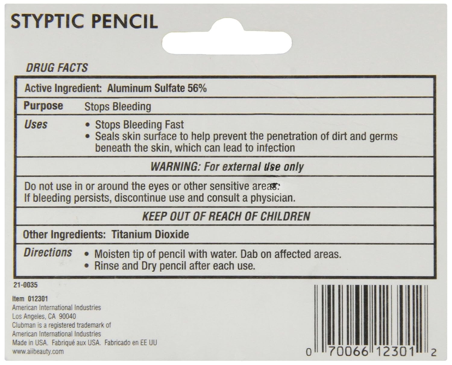 Woltra Nick Relief Styptic Pencil Small, 0.25 Ounce 2 ct choose your pack