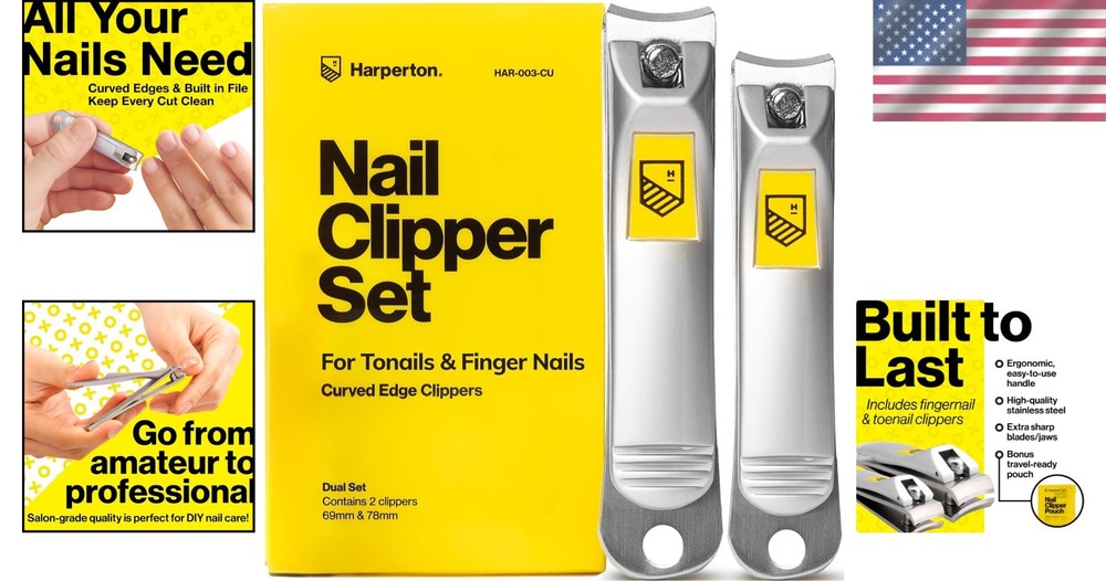 Ultra Sharp Nail Clippers Set - 2 Pack, Silver
