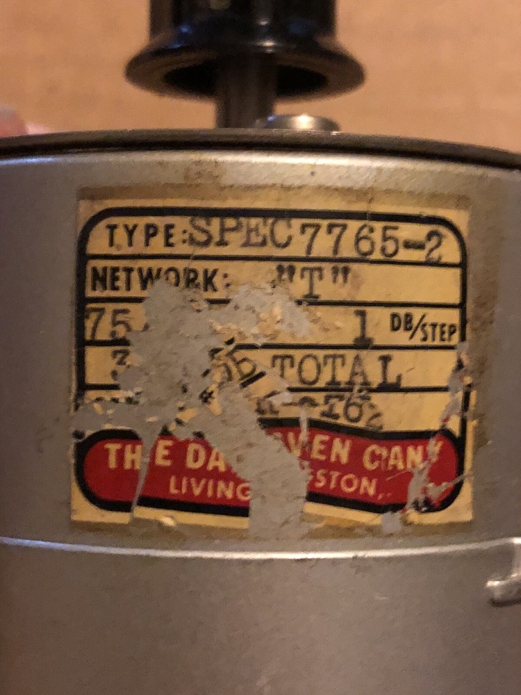 Vintage Daven Spec 7765-2 Attenuator