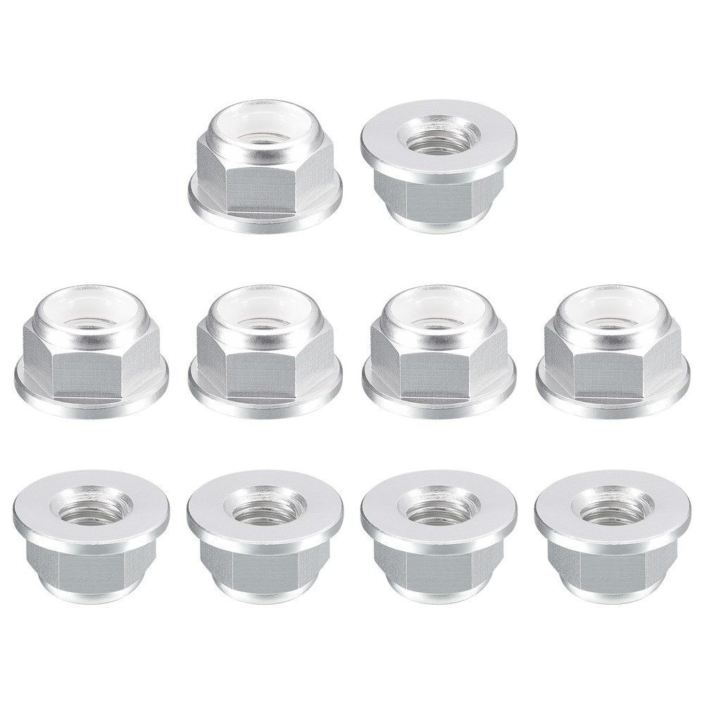 Nylon Insert Hex Lock Nuts, 10pcs - M2.5x0.45mm Self-Locking Nut(Silver)