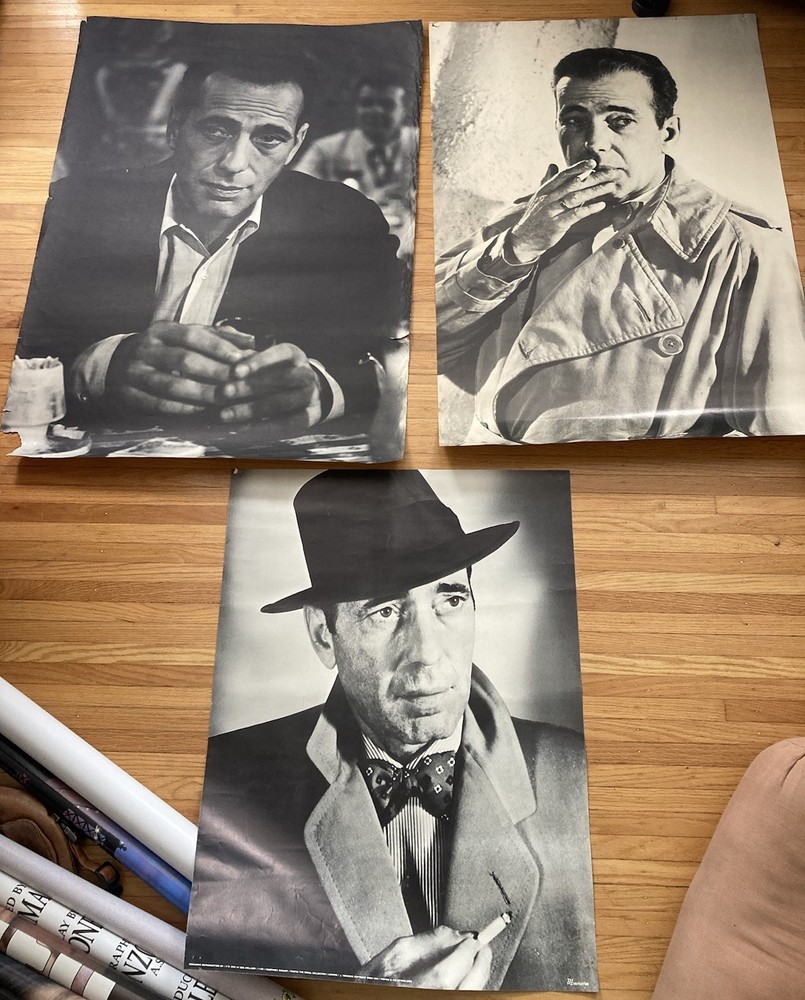 3 vintage Humphrey Bogart Personality Poster New York City Hippie Head Shop